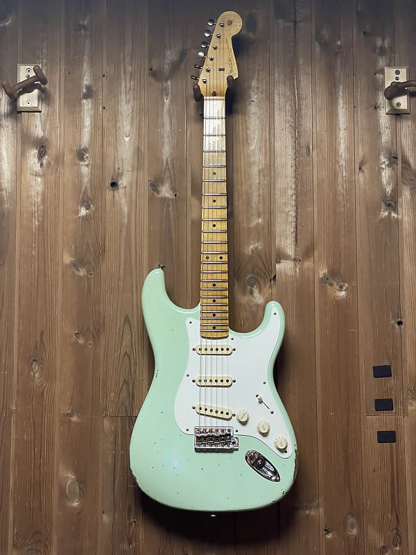Fender Fender Custom Shop B2 58 Stratocaster Relic Super Faded Aged Surf Green 2023 - Super Faded Aged Surf Green image 1