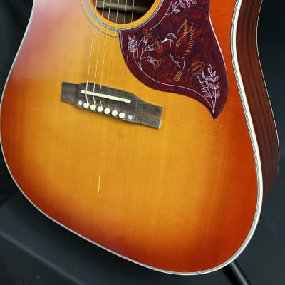 Epiphone 'Inspired by Gibson' Hummingbird Acoustic-Electric Guitar Aged Cherry Sunburst image 8