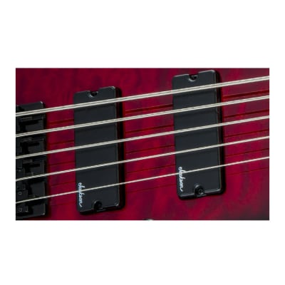Jackson JS Series Concert Bass JS3VQ 5-String Electric Guitar with Amaranth Fingerboard (Transparent Red Burst) image 9
