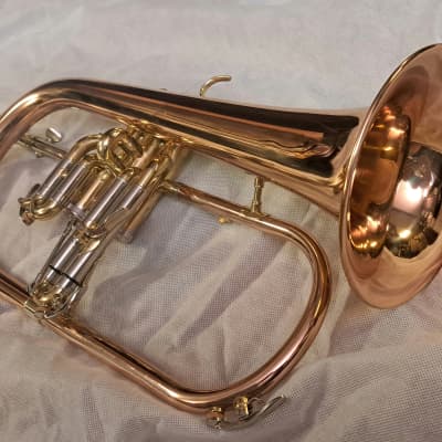 August Clemens Glier Kuhlohorn in Bb Markneukirchen Kuhlo-Flugelhorn Rotary  Flugelhorn 1900s - Bare Brass | Reverb