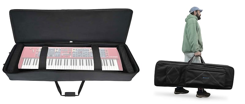 Rockville 88 Key Slim Padded Rigid Keyboard Gig Bag Case For NORD Stage 2 HA88 image 1