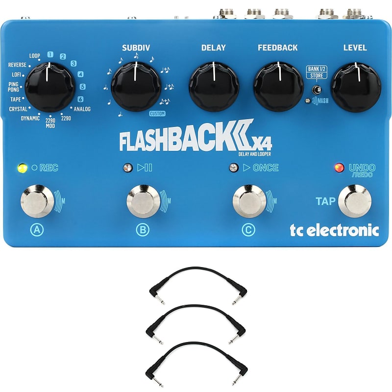 TC Electronic Flashback 2 X4 Delay and Looper Pedal with 3 Patch Cables image 1