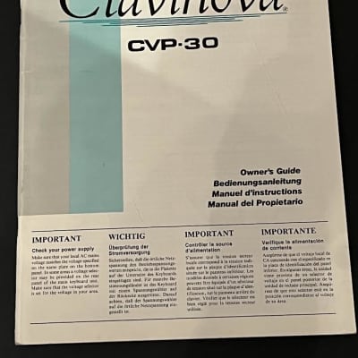 Yamaha Clavinova CVP-30 Owner's Guide