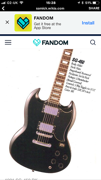Samick SG 450 1980s Black Reverb