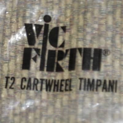 ONE pair new old stock (with packaging) Vic Firth T2 AMERICAN CUSTOM TIMPANI - CARTWHEEL MALLETS (SOFT), Head material / color: Felt / White -- Handle material: Hickory (or maybe Rock Maple) from 2010s (2019) image 3