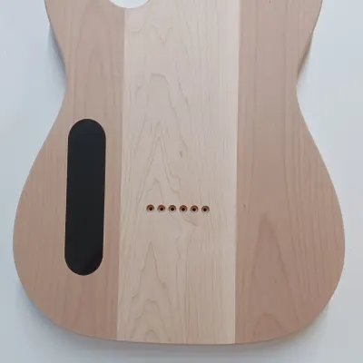 Shepard Custom Guitars  Telecaster Body Curly Maple Top On Ash Maple Ash 2022 Unfinished image 3