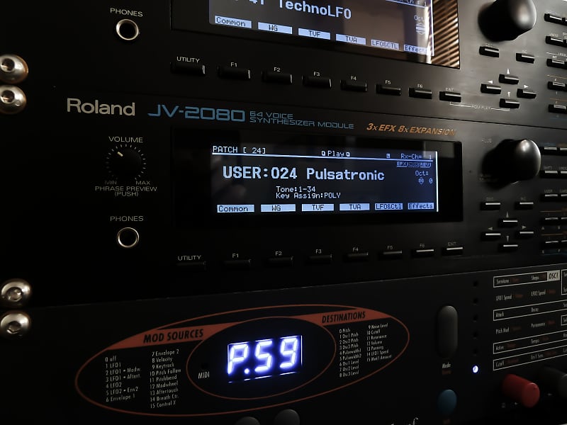 Roland JV-2080 (NEW) Custom Negative Black LED Display ! image 1