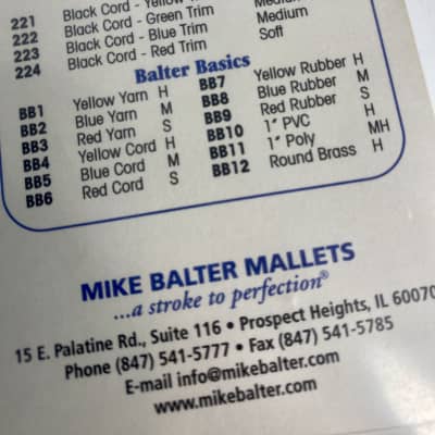 Mike Balter Basics BB7 Hard Rubber Birch Keyboard Mallets (x2 pair) image 4