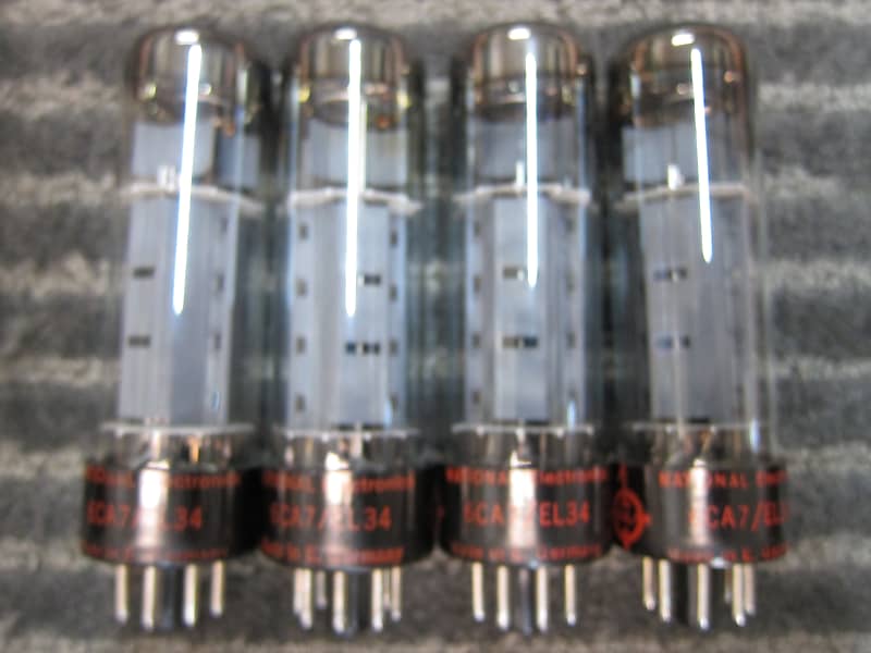 4 National Electronics RFT EL34 6CA7 Vintage Tubes, Ex Sound, Test STRONG,  Germany, Ex Sound