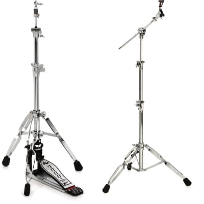 DW CP9500DXF 9000 Series Hi-hat Stand with Extended Footboard - 3-leg  Bundle with DW DWCP9700 9000 Series Straight / Boom Cymbal Stand image 1