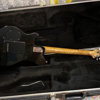 Ernie Ball Music Man Axis Super Sport with Tremolo Roasted Amber Flame Electric Guitar w Case image 6