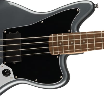 Fender Affinity Jaguar Bass H, Laurel Fingerboard, Black Pickguard, Charcoal Frost Metallic image 2