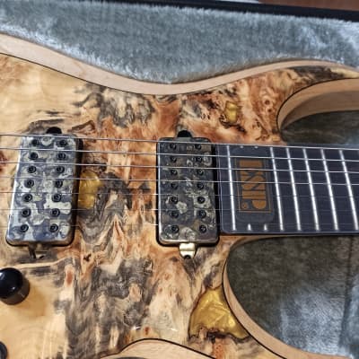ESP Custom Shop M-II 7 NT Buckeye Burl Experimental Series 7-String Mint image 4