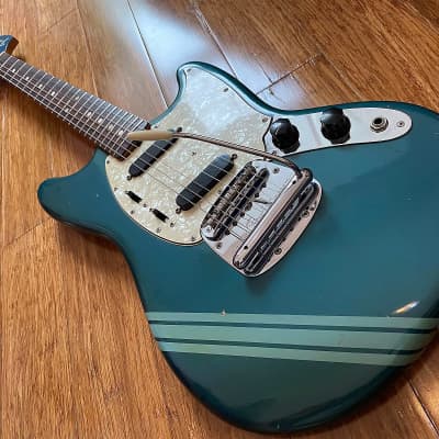 Original Vintage 1969 USA Fender Mustang Lake Placid Blue Competition Burgundy w/ OHSC. Kurt Cobain Nirvana image 7