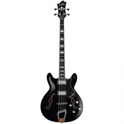 Hagstrom Viking Bass Guitar Semi-Hollow Black w/ Hardcase for sale