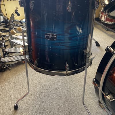 Yamaha Live Custom Hybrid Oak UZU Ice Sunburst 4pc Drum Set image 7