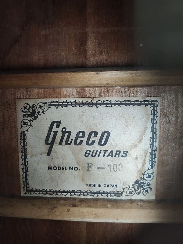 Greco F-100 Dreadnought Acoustic Guitar 1970's Japan | Reverb