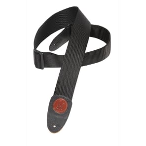 Levy's MSS8-BLK Polypropylene Guitar Strap w/ Leather Ends