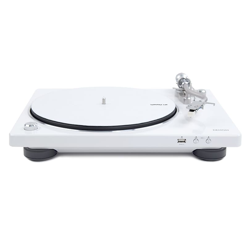Denon: DP-450USB Turntable - White (DP450USBWT) (Open Box Special)  			