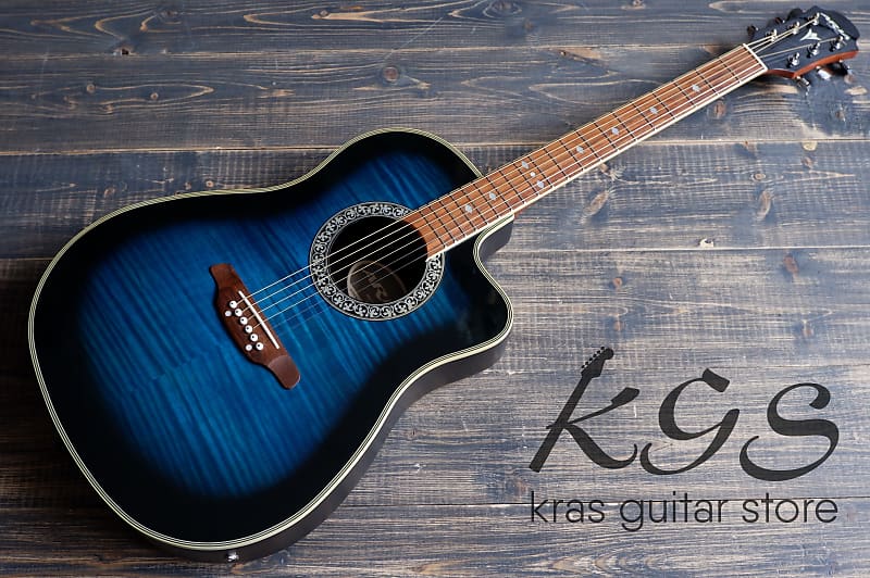 ARIA エレクトリックアコースティックギター AMB-35 BLS 青 Electric Acoustic Guitar Aria AMB-35S BLS Blue Cutaway Body