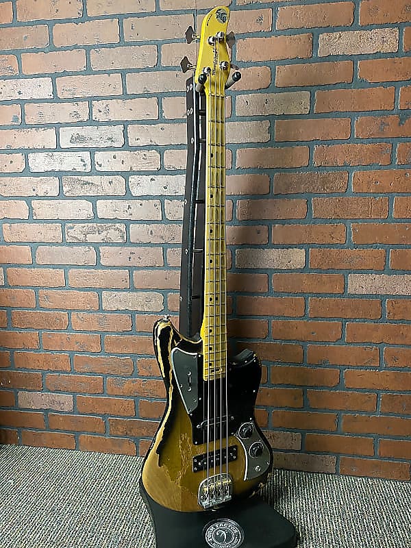 Woodcraft Electric Guitars Retro-Modified Bobcat 4 Vintage Sunburst Bass 34" Scale image 1