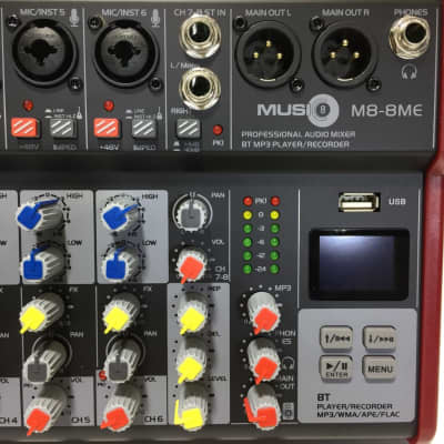 Music8 M8-8ME 8-Channel Mixer w/ Mic Effects, Bluetooth and USB image 6