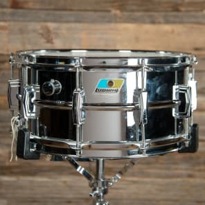 Ludwig No. 402 Supraphonic 6.5x14" Aluminum Snare Drum with Rounded Blue/Olive Badge 1979 - 1984