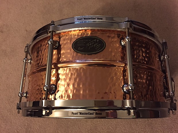 Pearl Toshi Nagai Signature Hammered Copper Snare Drum *RARE*