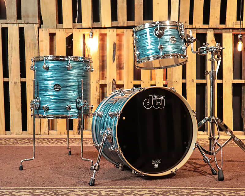 DW Performance Turquoise Oyster Bop Drum Set - 14x18, 8x12, 14x14 image 1