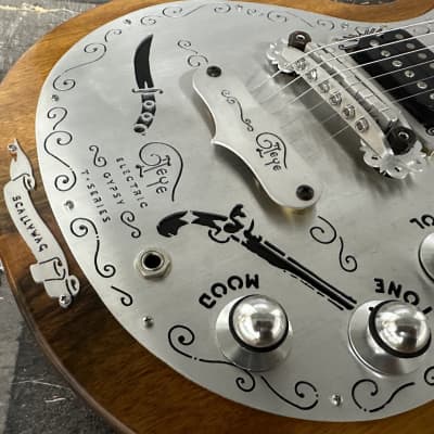 Teye 2014 Teye Electric Gypsy Skally wag Natural Solid Body Electric Guitar image 8