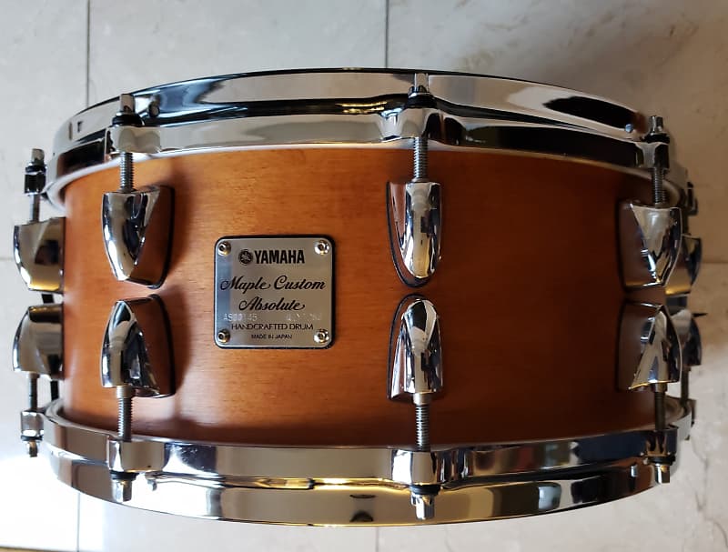 Excellent Yamaha 14x5.5 Maple Custom Absolute Snare In Vintage Natural With  New Upgrades