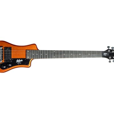 Hofner Shorty Electric Travel Guitar w/ Gig Bag - Metallic Orange image 4