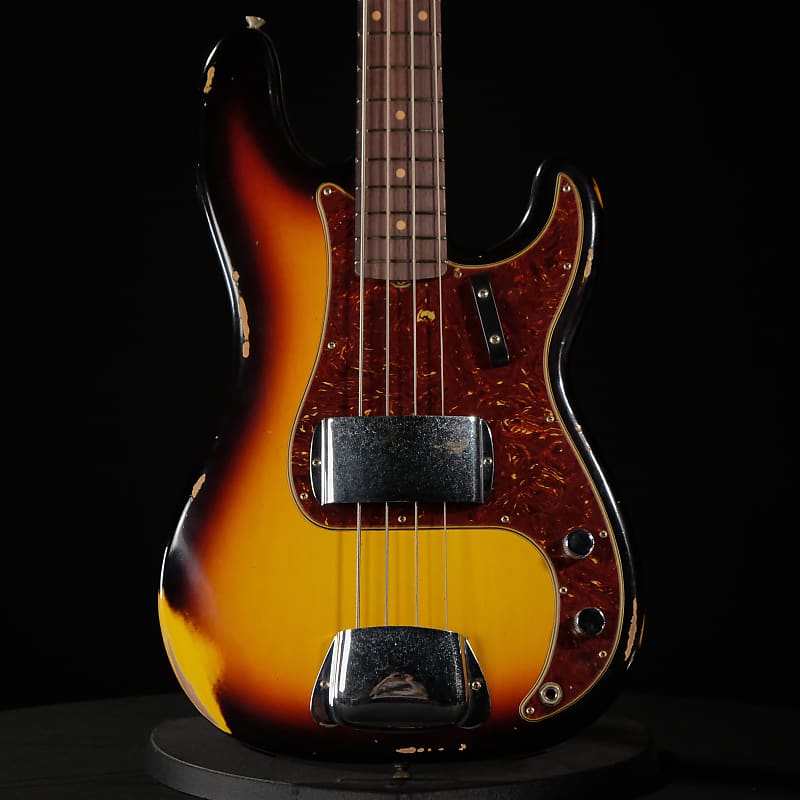 Fender 1964 Precision Bass Relic Bleached 3-Color Sunburst | Reverb