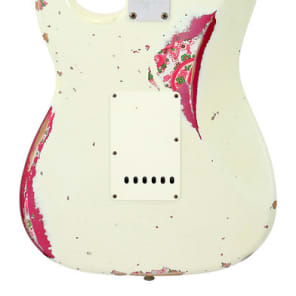 Fender Custom Shop LTD 1957 Stratocaster Heavy Relic Olympic White over Pink Paisley image 3