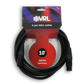 VRL VRLDMX5P10 5-Pin DMX Lighting Cable - 10'
