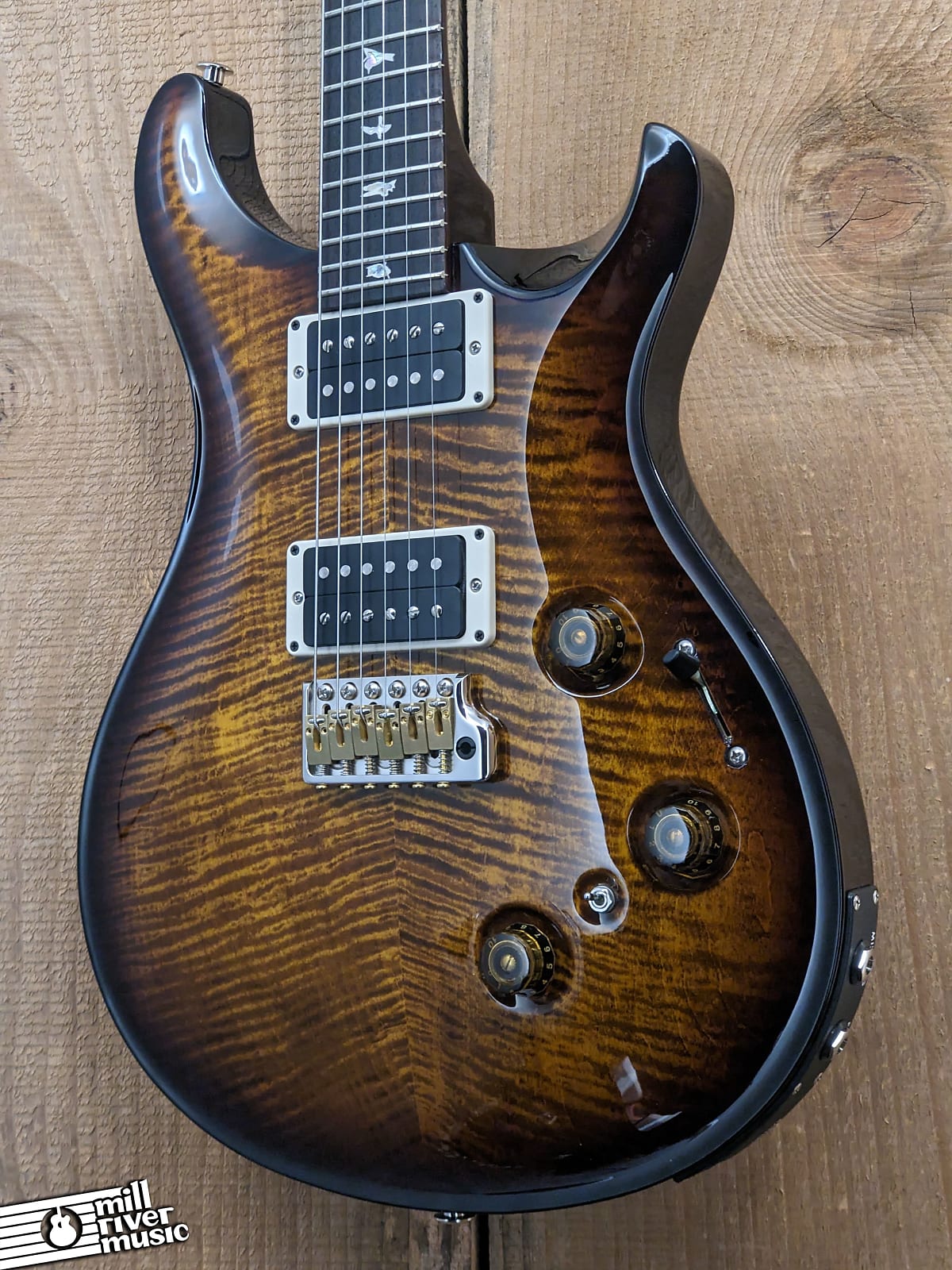 Paul Reed Smith PRS Core Custom 24 Piezo 10 Top Electric Guitar Black Gold Burst w/HSC