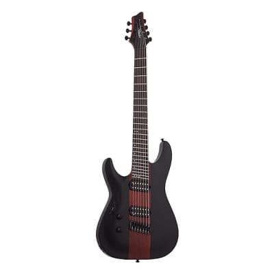 Schecter Guitar Research C-7 Multiscale Rob Scallon Left-Handed Electric Guitar Satin Dark Roast 905, 7-string for sale