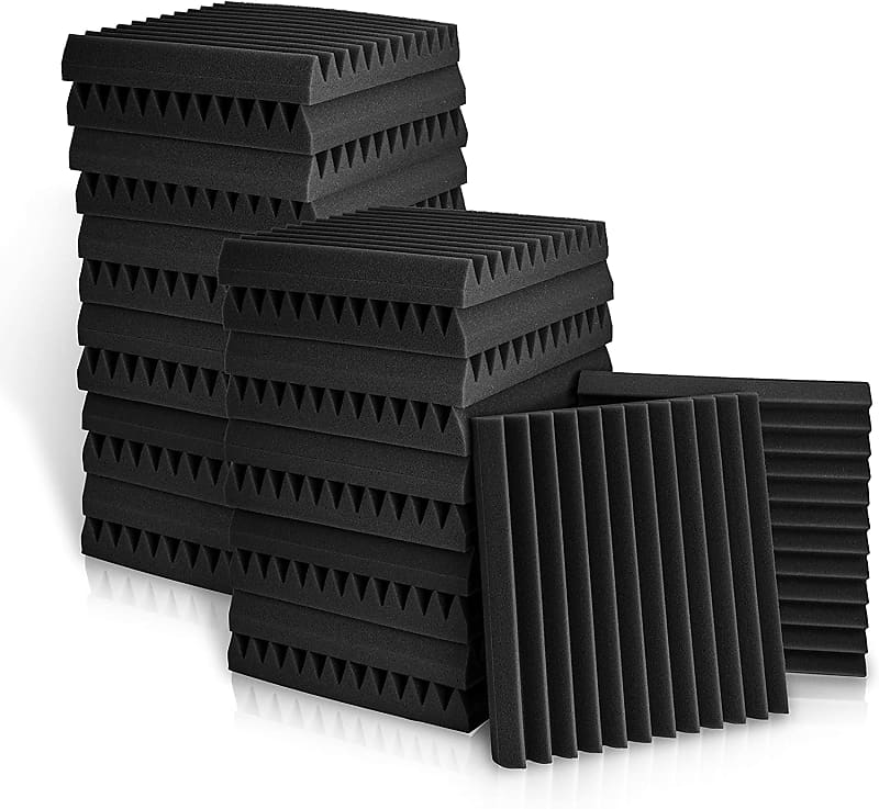 Acoustic Studio Panel Foam with more Wedges 2" X 12" X 12" Sound-Proofing, Sound Absorption image 1