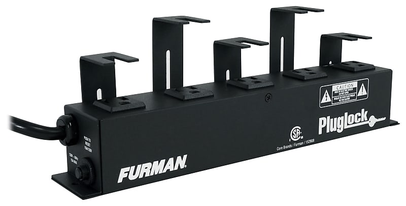 Furman PLUGLOCK 5-Outlet 12 Amp Locking Power Strip Circuit Breaker image 1