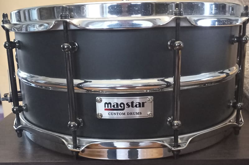 Magstar Custom Steel Snare Drum 6.5 x14 matte black | Reverb