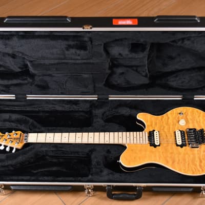 Ernie Ball Music Man Music Man Axis Deux Double Trouble BFR Limited Edition 20/55 Floyd Rose Figured Maple Quilted Top Trans Gold Matching Headstock - Translucent Gold Quilted Maple Top for sale