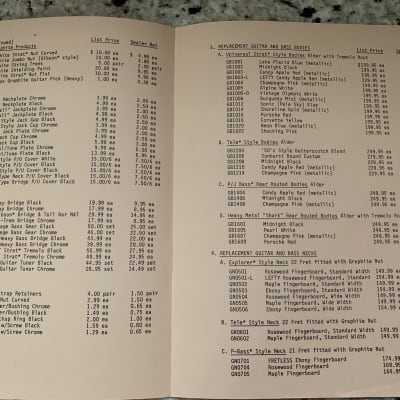 Chandler Body Brochure & Price List 1987 | Reverb
