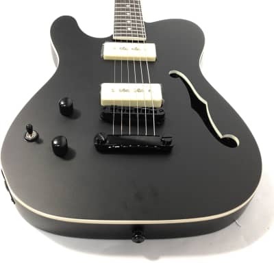 Haze HSE501LHBK Semi-Hollow Charcoal Black HTL Electric Guitar Lefthanded image 4