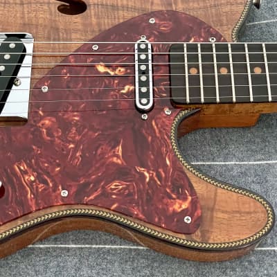 Fender  2019 Artisan Koa Thinline Tele - Shellac Amber image 3