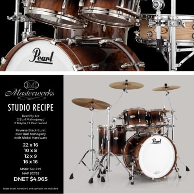 Pearl Masterworks 6pc Birch/Mahogany Drum Set - Shimmer of Oz 