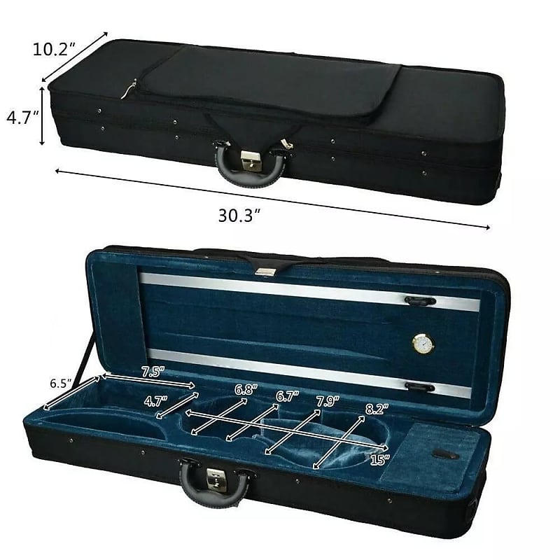 New High Quality Black Nylon Square Enhanced 4/4 Acoustic Square Violin Case image 1