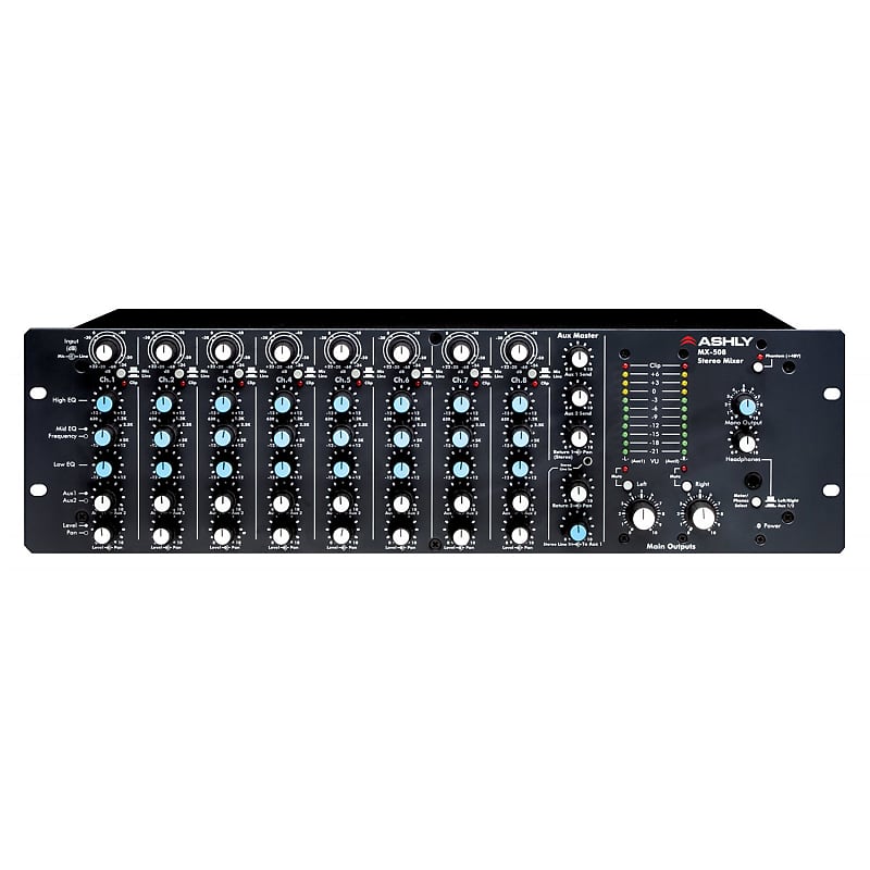 Ashly Mx-508 Eight Input Stereo Rack-mountable Mic / Line Mixer image 1