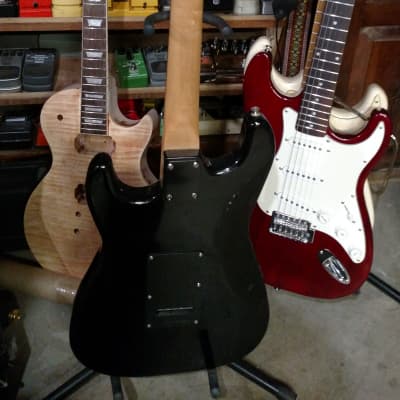 Fender Squier Stratocaster 2014 Black HSS with coil split switch and  black out hardware. image 6