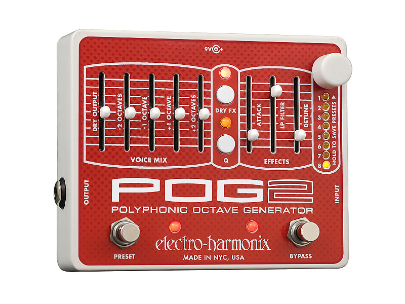 Electro-Harmonix POG2 Polyphonic Octave Generator Advanced Algorithm, 9.6DC-200 PSU included image 1