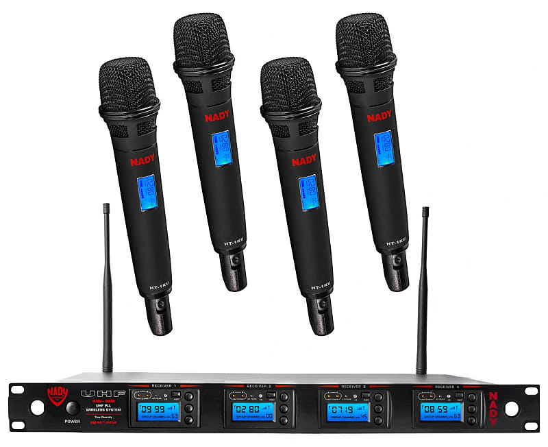 Nady 4W-1KU HT Pro UHF 4 Channel Wireless Handheld Microphone System image 1